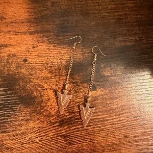 Maurices Bronze Arrowhead Chain Earrings